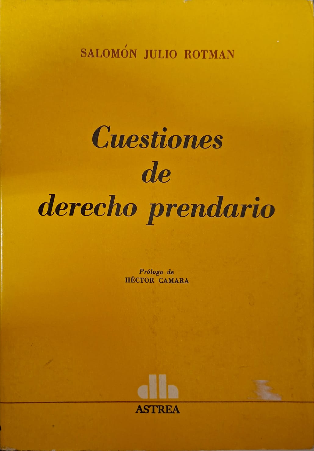 Portada: CUESTIONES DE DERECHO PRENDARIO