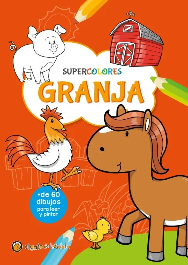 Portada: LIBRO GRANJA - SUPERCOLORES MAS DE 60 DIBUJOS PARA LEER Y PINTAR