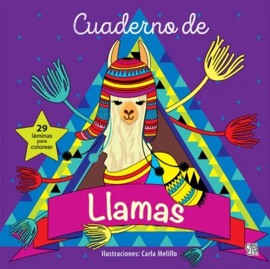 Portada: CUADERNO DE LLAMAS - 29 LAMINAS PARA COLOREAR