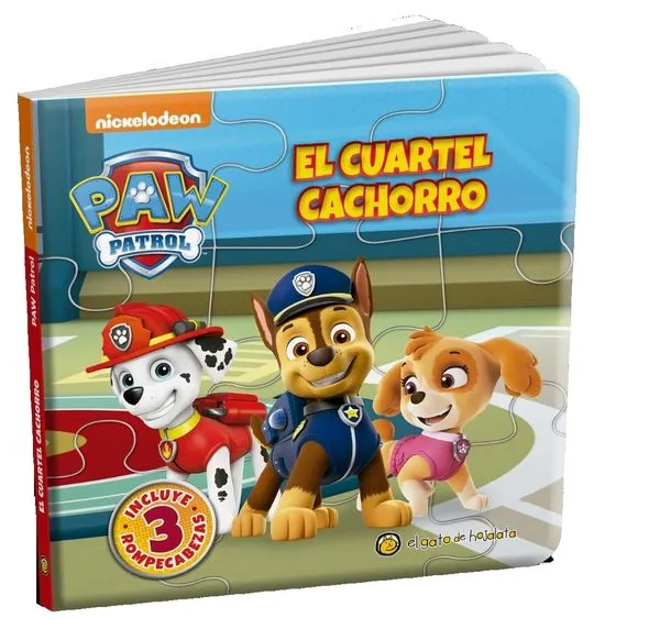 Portada: LIBRO EL CUARTEL CACHORRO PAW PATROL - INCLUYE 3 ROMPECABEZA