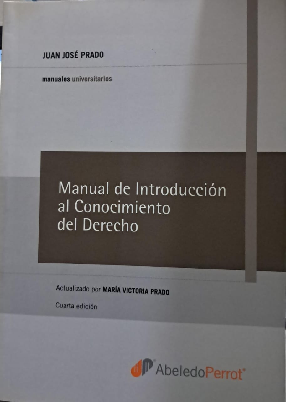 Portada: MANUAL DE INTRODUCCION AL CONOCIMIENTO DEL DERECHO