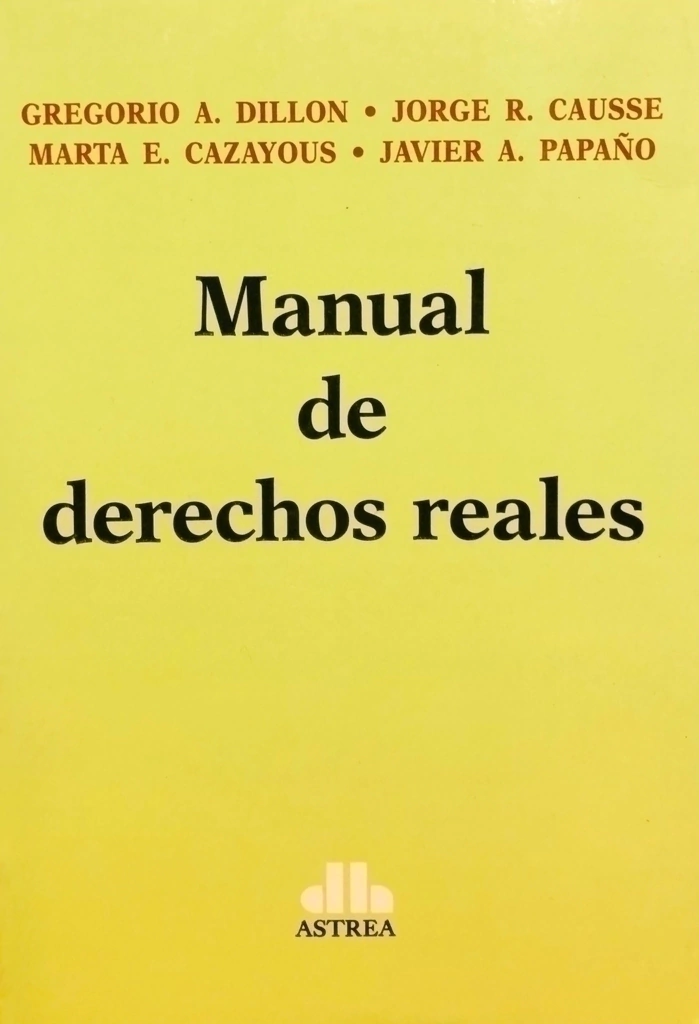 Portada: MANUAL DE DERECHOS REALES