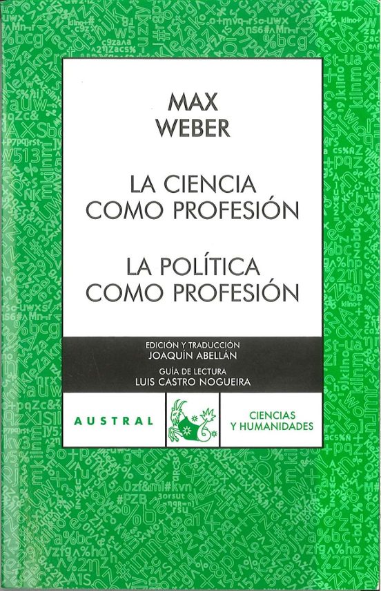 Portada: LA CIENCIA COMO PROFESION , LA POLITICA COMO PROFESION