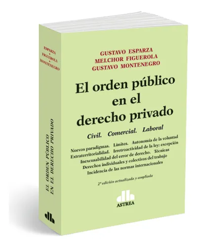 Portada: EL ORDEN PUBLICO EN EL DERECHO PRIVADO
