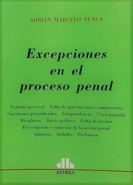 Portada: EXCEPCIONES EN EL PROCESO PENAL