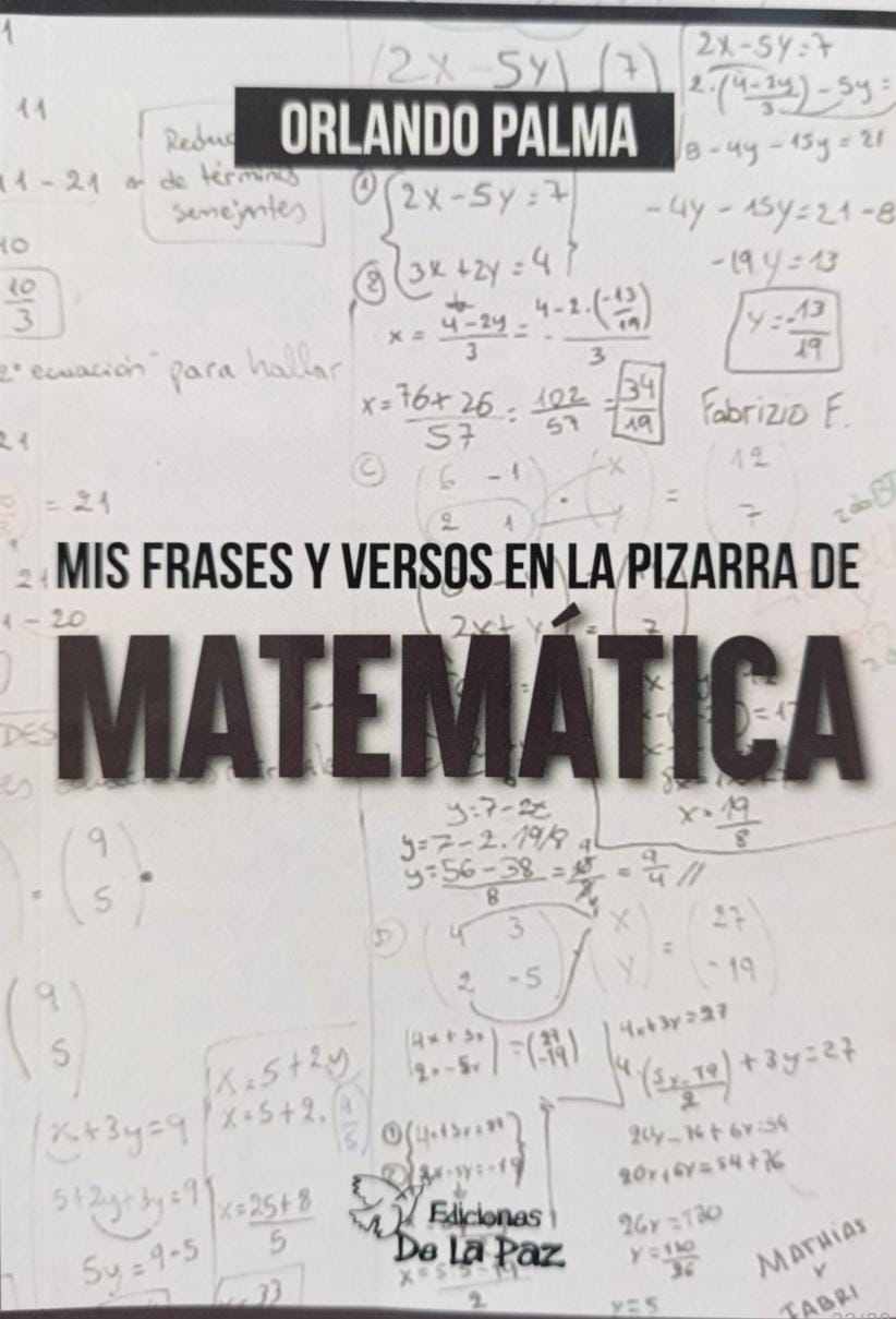 Portada: MIS FRASES Y VERSOS EN LA PIZARRA MATEMATICA