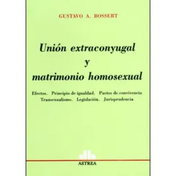 Portada: UNION EXTRACONYUGAL Y MATRIMONIO HOMOSEXUAL