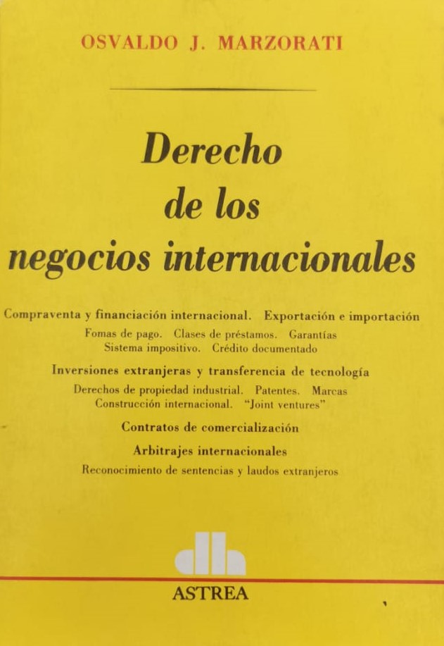 Portada: DERECHO DE LOS NEGOCIOS INTERNACIONALES / 2 TOMOS