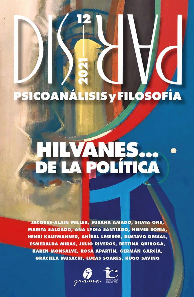 Portada: DISPAR, PSICOANALISTA Y FILOSOFIA. HILVANES.. DE LA POLITICA